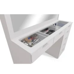 Boahaus Jane Dressing Table, Glass Top, 07 Drawers, Black - Black -Bed Frame Shop fe33eba0 fc83 4a98 ad0a 7bcbd1271877