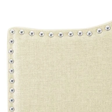 Catalina Upholstered Headboard With Nailhead Trim, Height Adjustable Headboard, Modern Head Board, Fabric Headboard - Queen,Cream 4 Catalina Upholstered Headboard With Nailhead Trim, Height Adjustable Headboard, Modern Head Board, Fabric Headboard - Queen,Cream - Image 4