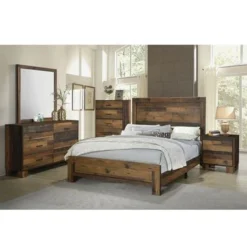 Wooden Queen King Bedroom Set In Rustic Pine - 5 Piece -Bed Frame Shop fe91c7ee 00c2 4646 88b4 9c3253ec50a4
