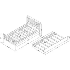Moda Twin Bed With Trundle Grey - Grey -Bed Frame Shop fea83aea 34c1 423e a8c3 2d00cc185be2