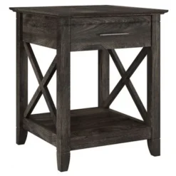 Key West Coastal Box Drawer Nightstand By Bush Furniture - Reclaimed Pine -Bed Frame Shop fed345b3 4187 43a9 b913 626454a2d4c1