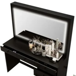 Boahaus Selene Dressing Table With LED Lights - Black-Basic Knobs -Bed Frame Shop fed66b21 c2cc 4217 8b96 86246133fbcc