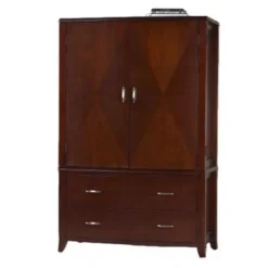 Bow Front 2-drawer 2-door Armoire - Espresso
