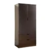 Porch & Den Gramercy Spacious Brown Two Door Wardrobe W/ Hanging Clothing Storage - Brown
