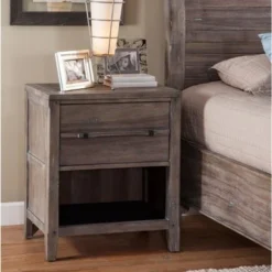 Asher 2-Drawer Nightstand By Greyson Living - Weathered Grey -Bed Frame Shop ffb5e1fa c180 4900 b29f ba985c747959