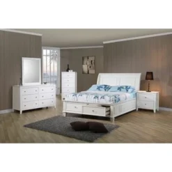 2-Drawer Modern Wood Nightstand, White - White - 2-drawer -Bed Frame Shop fff213c2 f1a0 45a4 963b 60d3ccc755db